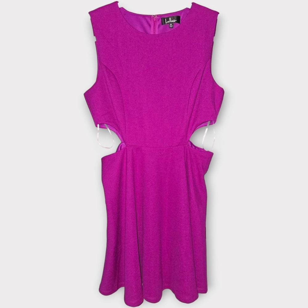 Lulu's Toast To You Magenta Cutout Skater Dress, XL